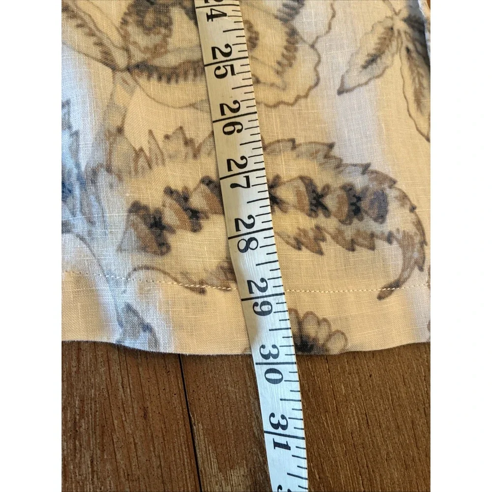 Tommy Bahama 100% Linen Shirt Island Floral Print Mens XL Muted Colors